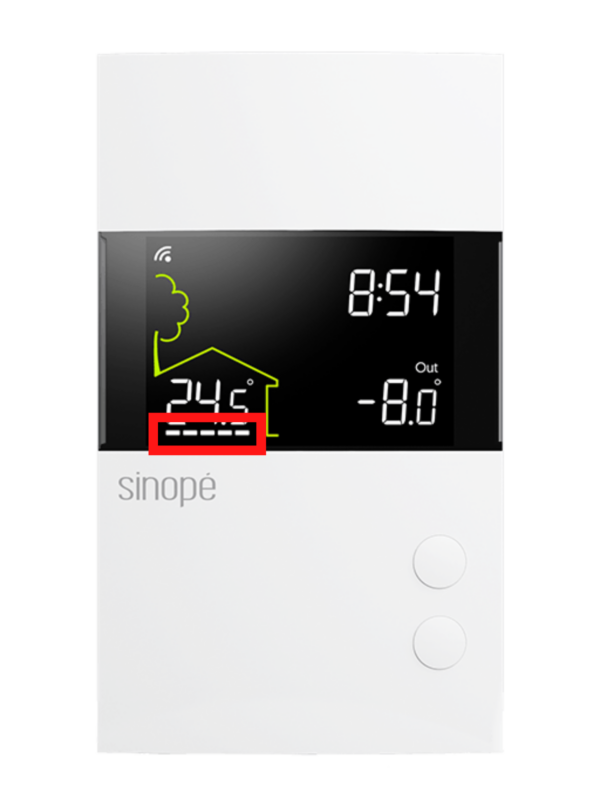 dotted lines thermostat screen