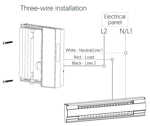 Installation line voltage thermostat TH1134ZB/HC