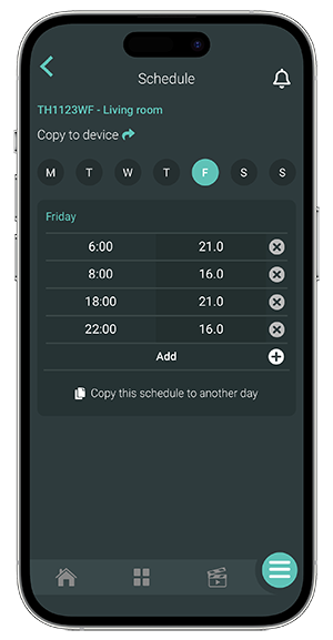 Sinopé Neviweb schedules